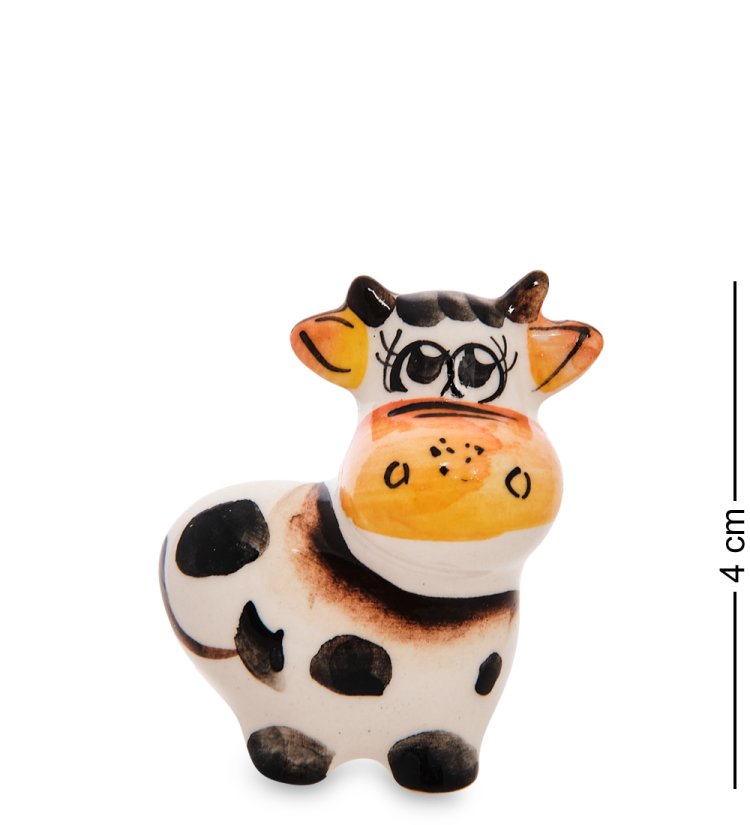 Статуэтка маленький Бычок символ 2021 года Цветная гжель ГЛ-663
