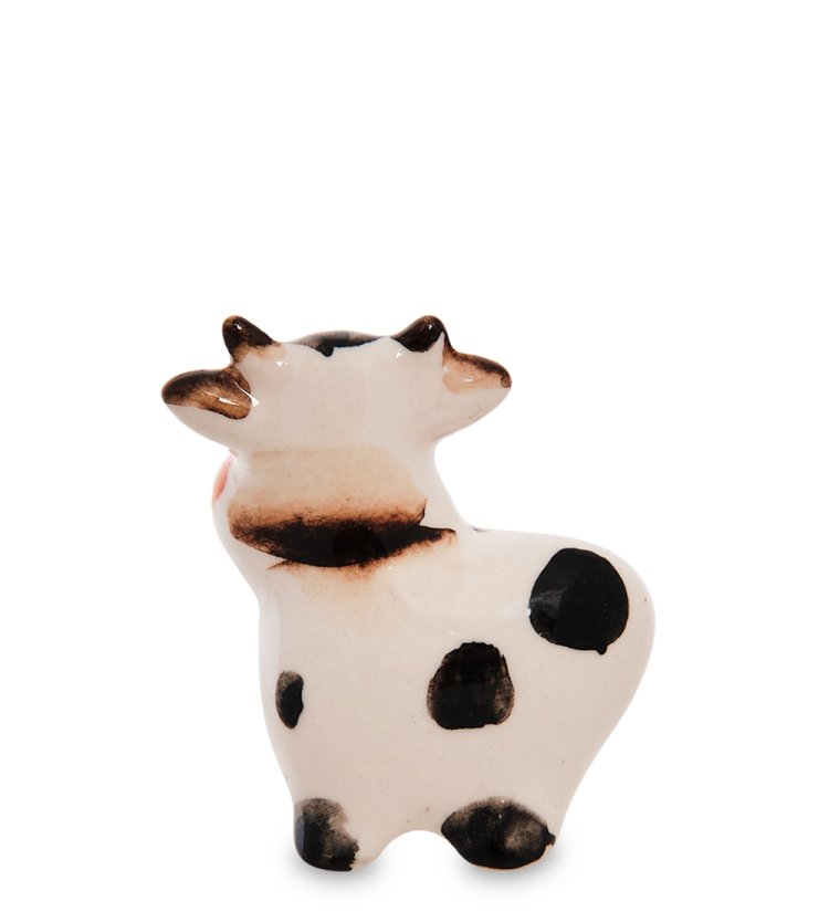 Статуэтка маленький Бычок символ 2021 года Цветная гжель ГЛ-663, фотография со спины