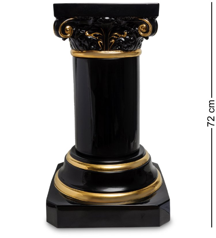 Керамическая колонна Афины, черная высота 72 см Ahura