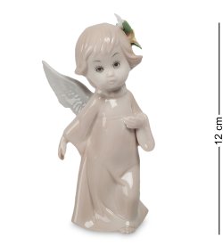 Статуэтка из фарфора Ангелочек с цветком на голове