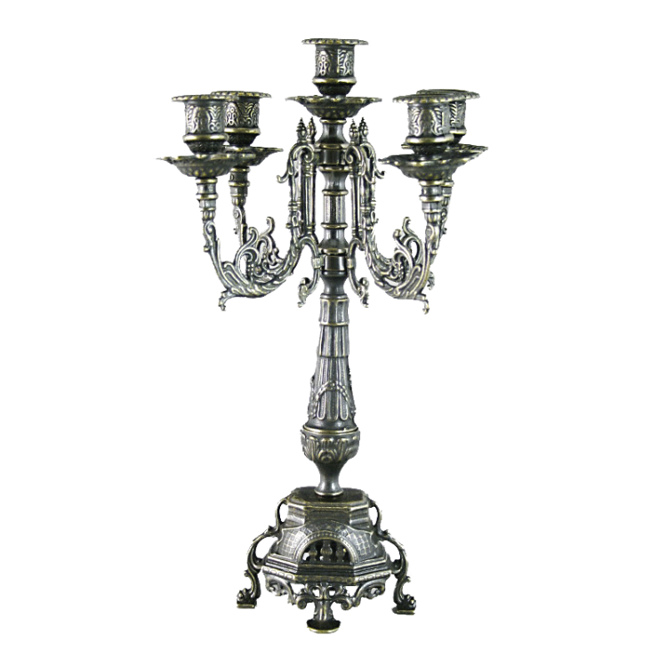 Канделябр на 5 свечей Ростра, антик Alberti Livio AL-82-099-ANT