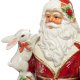 Статуэтка из керамики Дед Мороз с подарком и зайцем