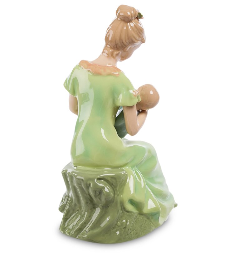 Музыкальная статуэтка из керамики Мама с ребенком Pavone CMS-27/ 8, фотография со спины