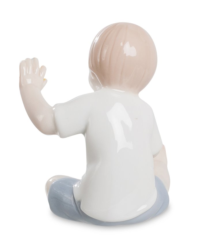 Фигурка из фарфора Мальчик Юный художник Pavone JP-50/ 1, фотография со спины