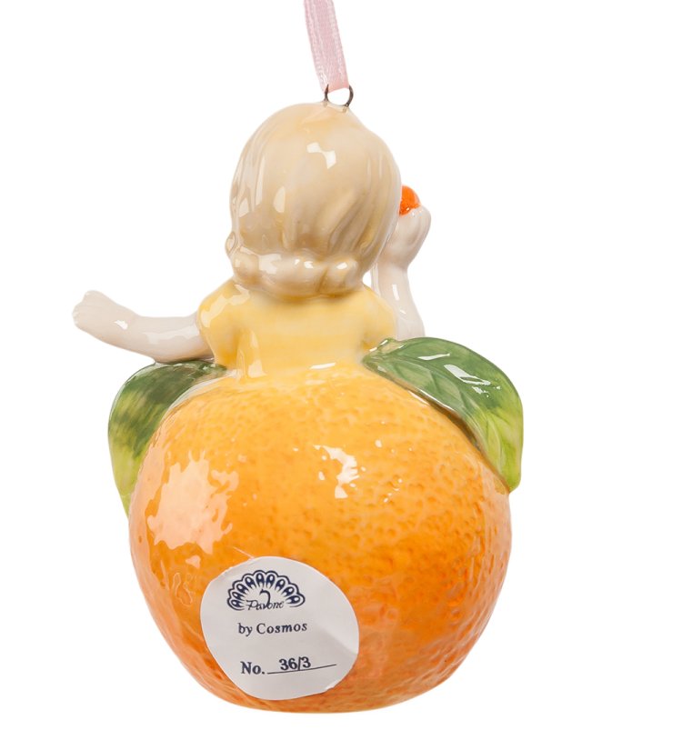 Колокольчик из керамики Девочка-апельсинка CMS-36/ 3, оборотная сторона