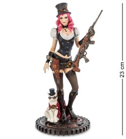 Статуэтка в стиле Стимпанк Девушка с ружьём