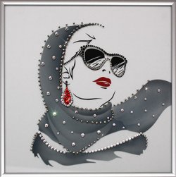 Картина Мода 60-х c кристаллами Swarovski