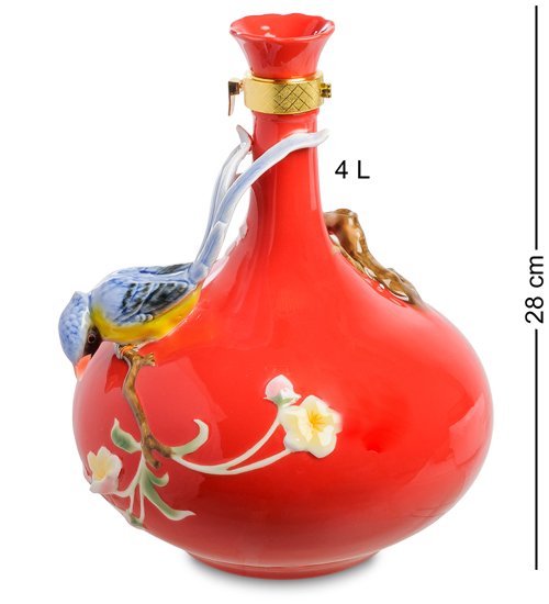 Фарфоровая Ваза для цветов Голубая птица счастья Pavone FM-90/ 2, оборотная сторона