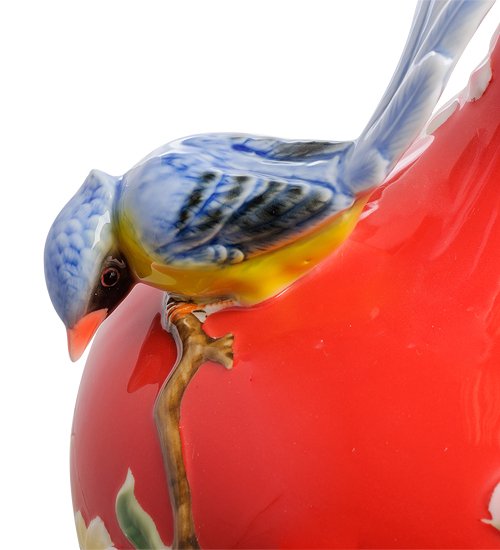 Фарфоровая Ваза для цветов Голубая птица счастья Pavone FM-90/ 2, увеличенный вид деталей