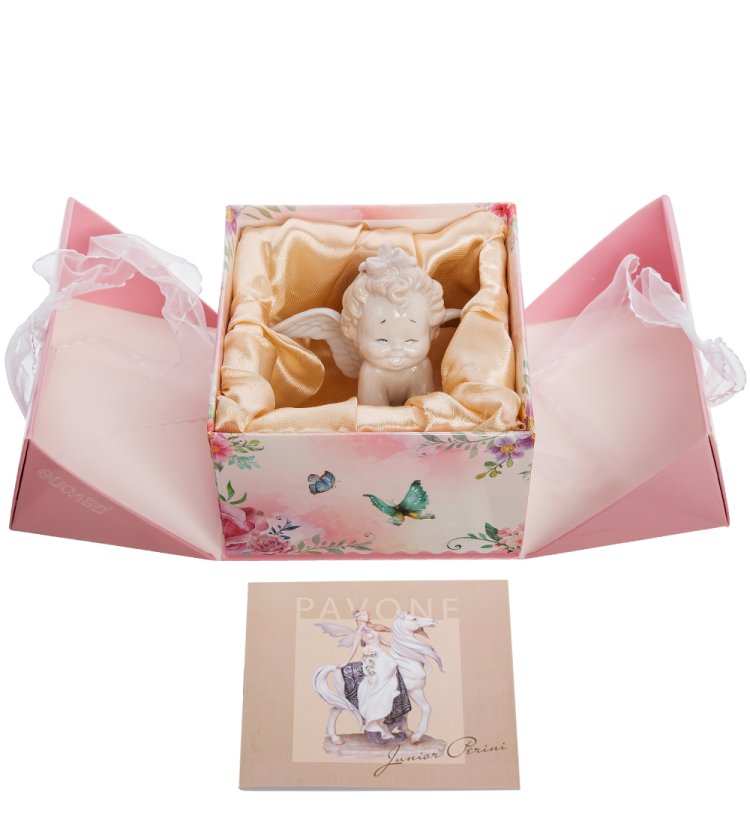Статуэтка из фарфора Маленький Кудрявенький Амурчик Pavone JP-35/ 1, упаковочный вид
