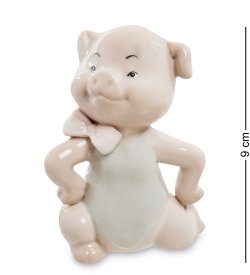 Фигурка из фарфора Поросенок с торжественной бабочкой