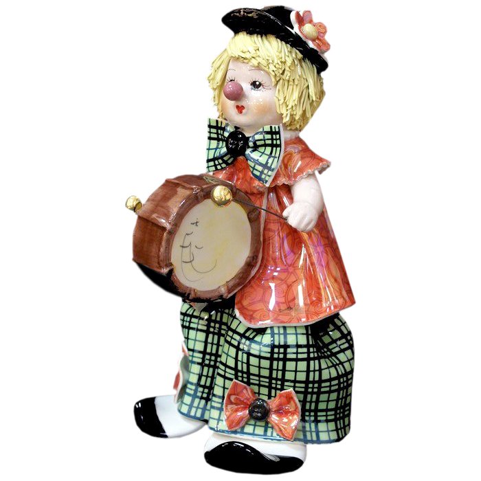 Статуэтка из фарфора Клоун с барабаном