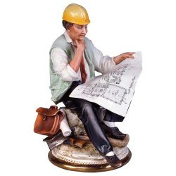Статуэтка из фарфора Строитель