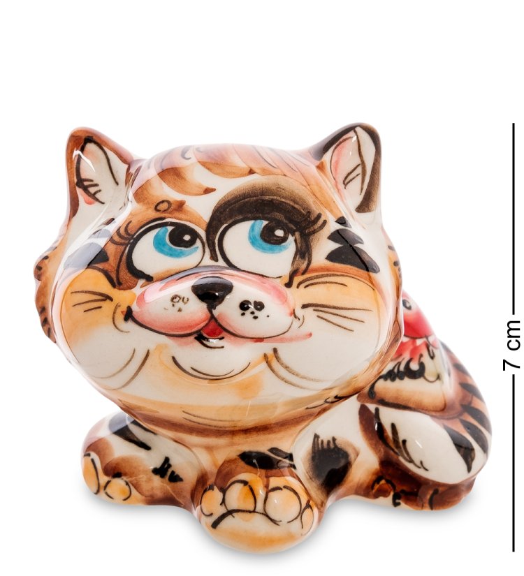 Фигурка Кот Вася Цветная гжель ГЛ-565
