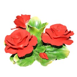 Подсвечник из фарфора три красные Розы