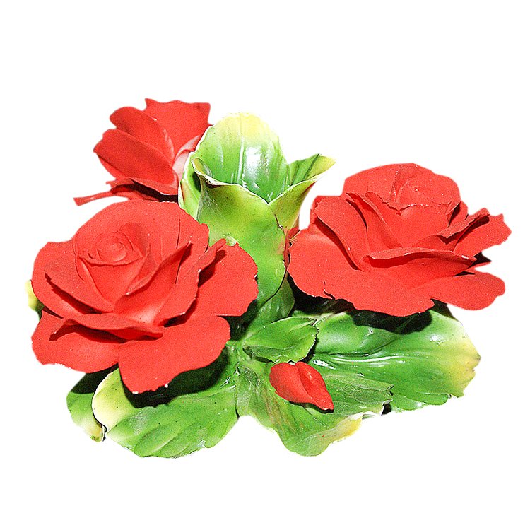 Подсвечник из фарфора три красные Розы