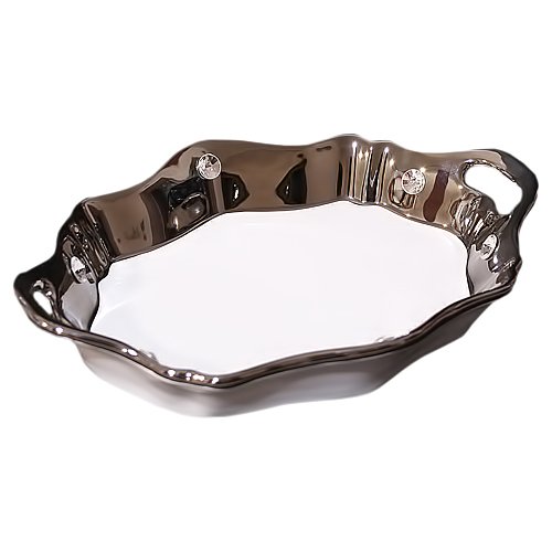 Поднос глубокий платиновый с ручками Bruno Costenaro ST25/BP