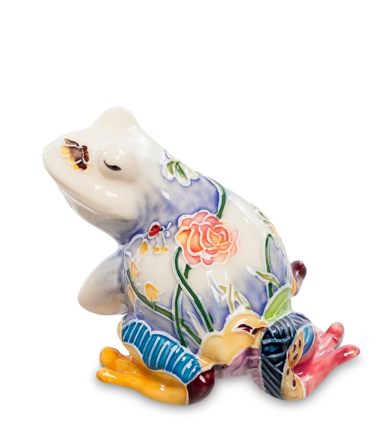 Статуэтка из фарфора Довольная Лягушка в цветах Pavone JP-11/ 59, фотография со спины