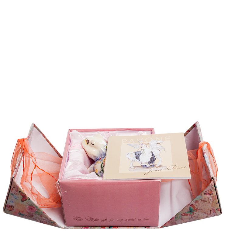 Статуэтка из фарфора Довольная Лягушка в цветах Pavone JP-11/ 59, фотография в упаковке