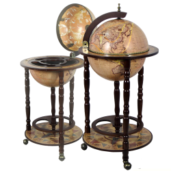 Напольный глобус бар сфера 33 см, бежевый