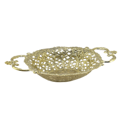 Ваза для фруктов плетеная из латуни