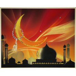 Картина Молитва сердцем и руками c кристаллами Swarovski