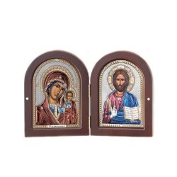 Икона Складень Казанская и Иисус Христос, Размер: 15х20 см