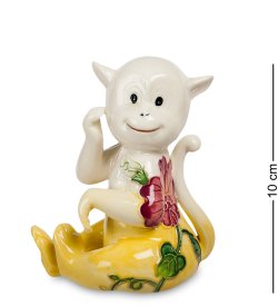 Статуэтка из фарфора Желтая Обезьянка, роспись цветы