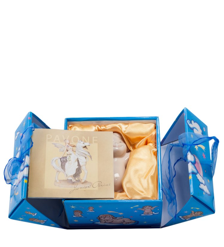 Статуэтка из фарфора Ангелочек-февраль Pavone JP-01/ 2, фотография в упаковке